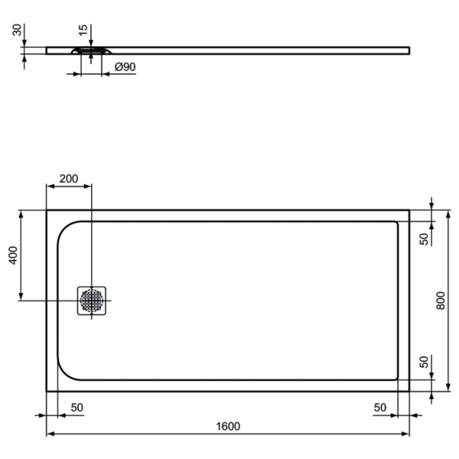 Ideal Standard Ultraflat S душевой поддон 160х80 K8276FV