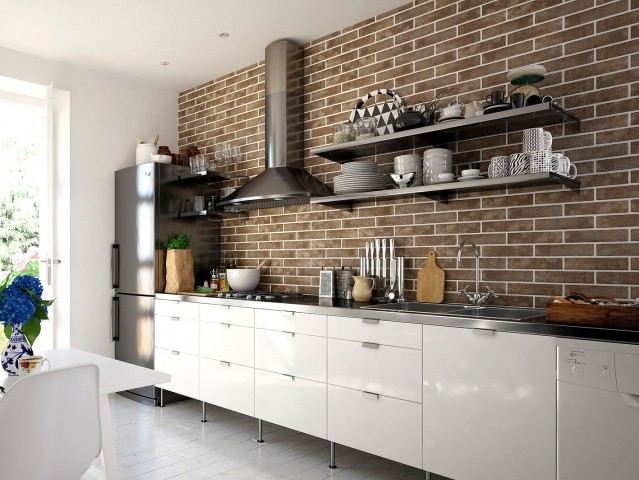 Golden Tile Brickstyle Alba 25х6 см плитка фасадная светло-коричневый
