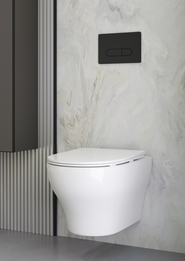 Унитаз подвесной с функцией биде Boheme Fiore Белый матовый c крышкой, Торнадо 978-SET-2-MW