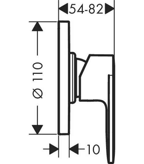 Hansgrohe 71649670S Set HG Vernis Blend смеситель для душа скрытого монтажа (71649670+13620180), матовый черный