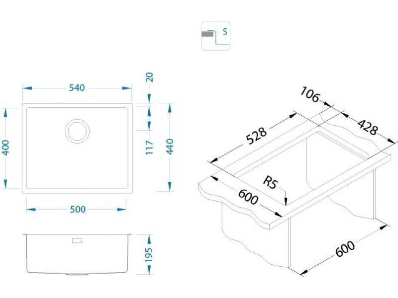 Alveus Kombino 50 F/S мойка кухонная золото 1120902