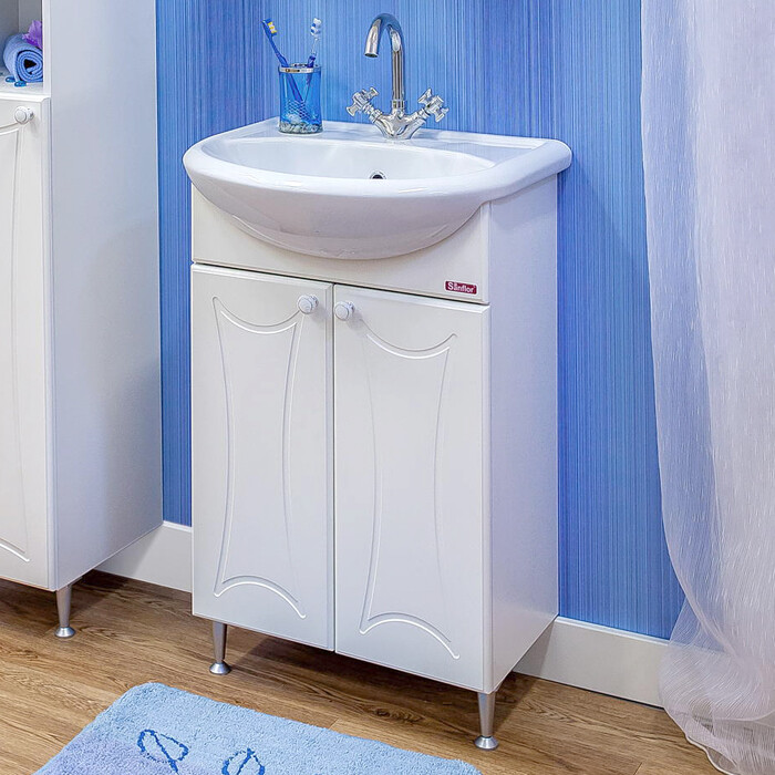 Sanflor Карина 55 тумба с раковиной Rosa Уют 55 напольная, белая