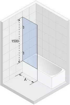 Riho Scandic X409 шторка для ванны 60х150 L/R профиль черный GX00493B0