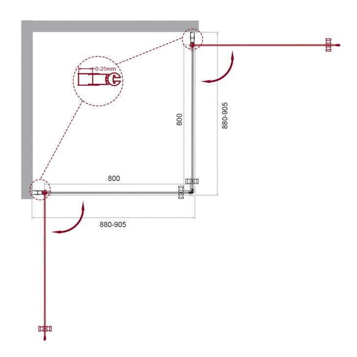 BelBagno душевое ограждение ETNA-A-2-90-C-Cr 90х90х195