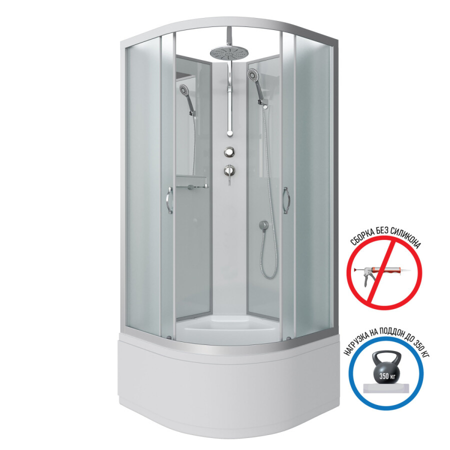 Niagara NG 2307-14BKT Душевая кабина 80x80 Без крыши с тропическим душем 23071424BKT