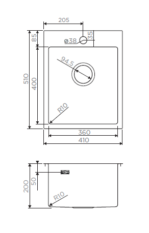 Omoikiri Akisame кухонная мойка вороненый 41-GM 4973094
