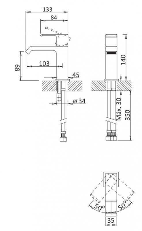 Cezares Porta смеситель для раковины золото PORTA-LS1-SR