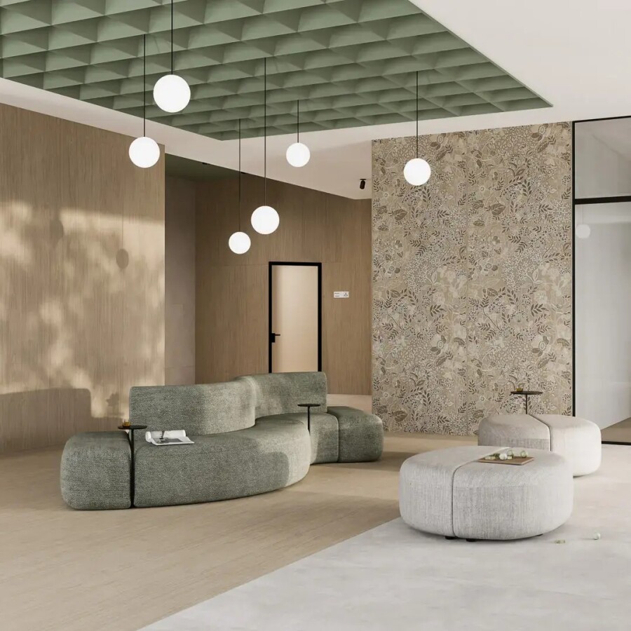 Керамический гранит Kerama Marazzi Прованс Люберон бежевый декорированный матовый обрезной 119,5x238,5x0,9 KM1224G0061R