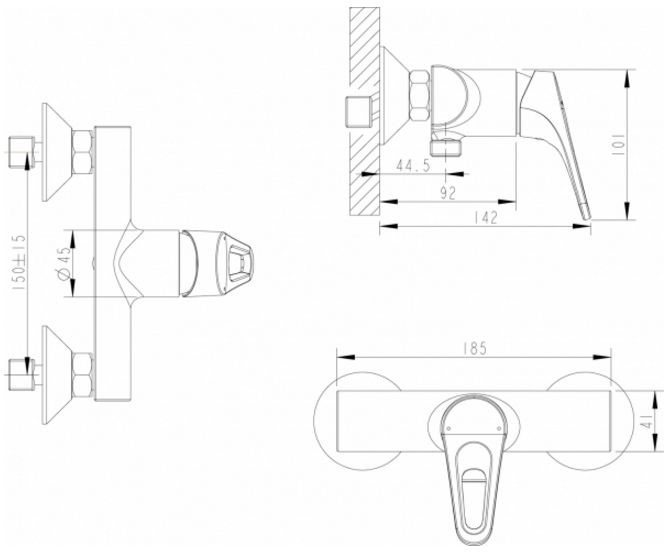 Bravat Drop-D F948162C-01 смеситель для душа хром