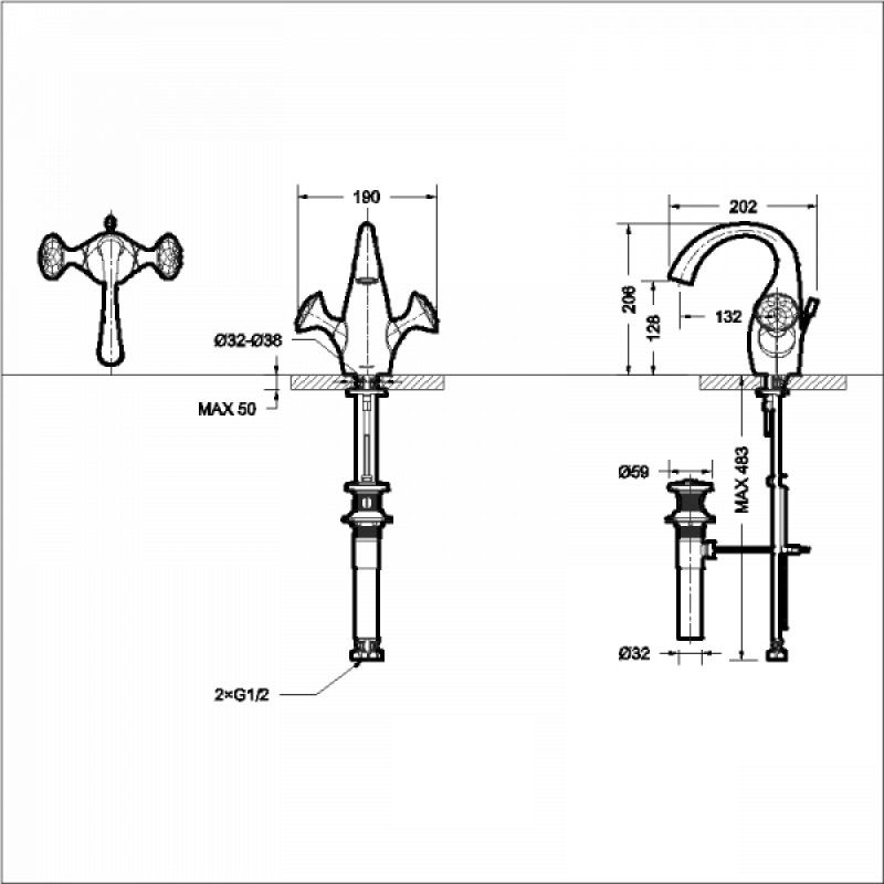Bravat Swan F14287C-ENG смеситель для раковины хром