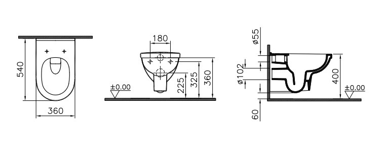 Vitra Form 300 7755B003-6039 унитаз подвесной