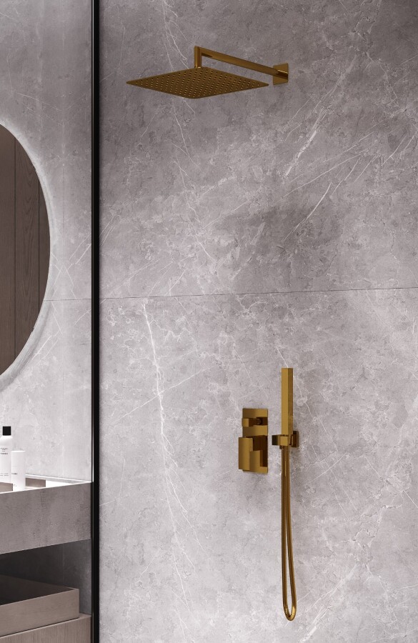 Душевая система без излива Boheme Qubic Gold 474-3-G