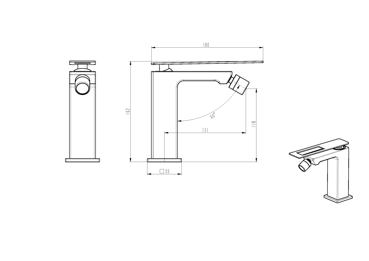 Смеситель для биде Boheme Q WhiteGold.2 146-WG.2