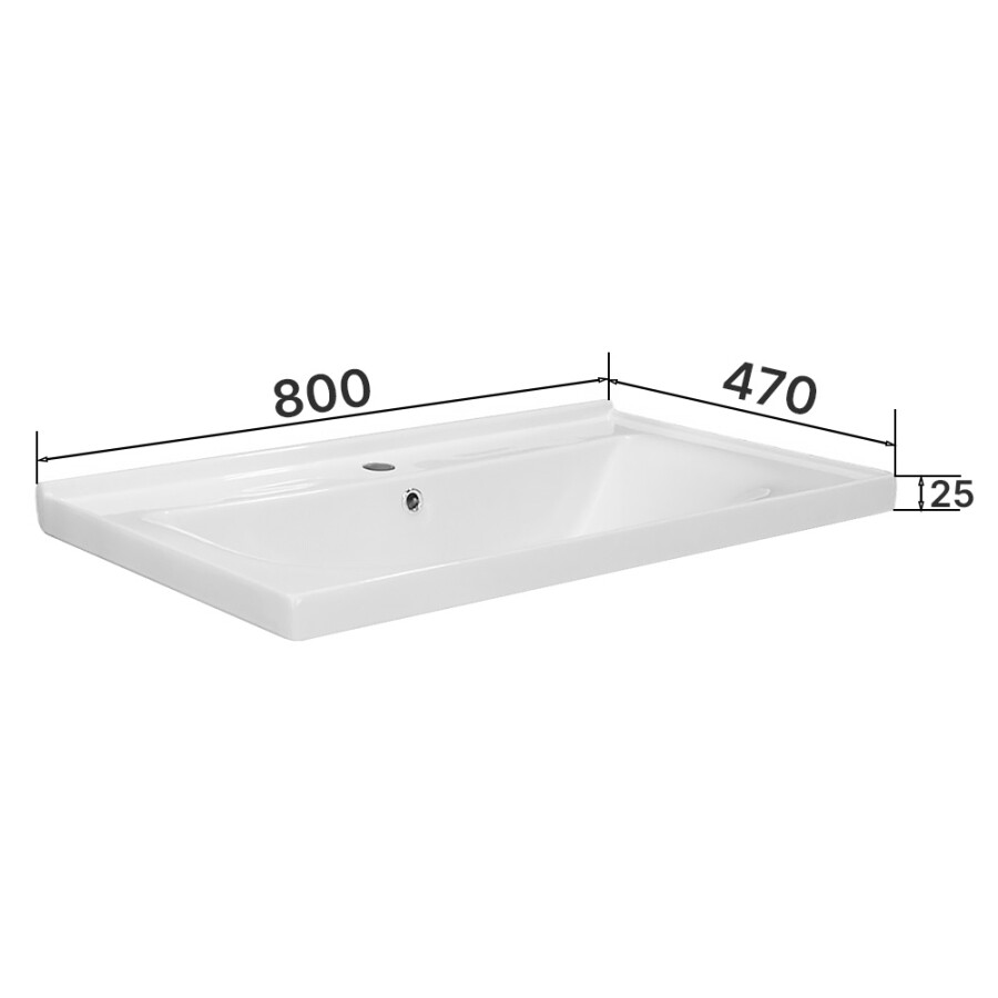 Комплект Тумба Loranto Оптимум 80 800х470х825 напольная, с раковиной Monte NEO 80, белый CS00106208