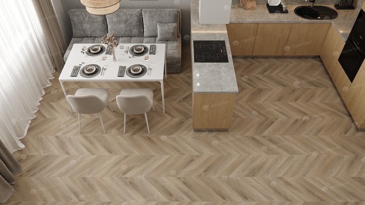 Alpine Floor Chevron Alpine SPC ламинат Дуб Синистра ЕСО 18-6 600х127х5 mm