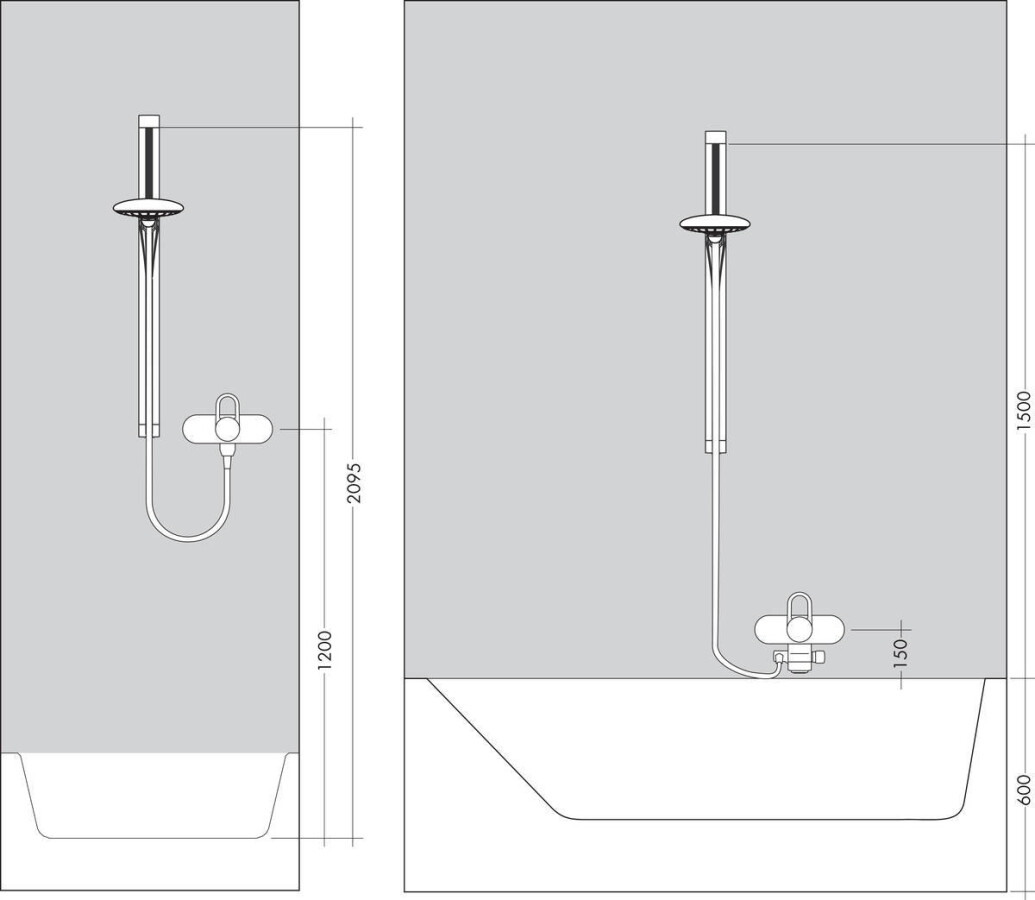 Hansgrohe Raindance Select S Душевой набор 150 3jet со штангой 90 см хром-белый матовый 26626400