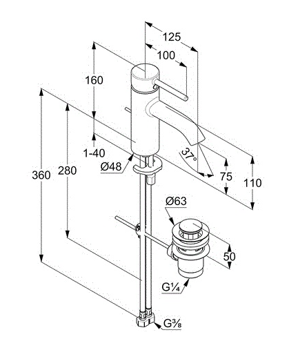 Kludi Bozz смеситель для раковины 382700576