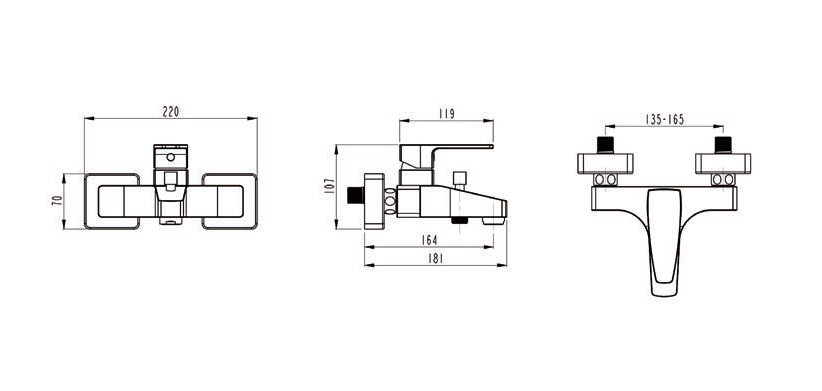 Vitra Q-Line A40778EXP смеситель для ванны хром