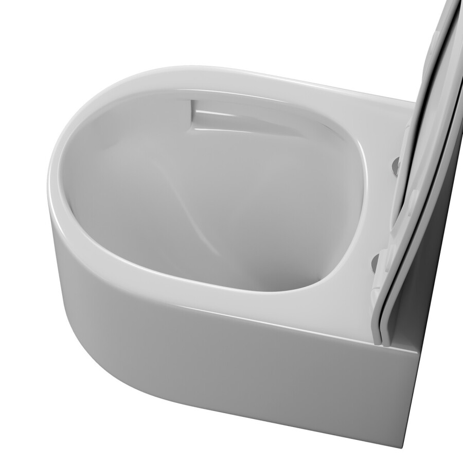 Унитаз подвесной Grossman Thin Rim GR-5606SQ (500х360х362) тонкий ободок,белый с тонкой крышкой,микролифт,смыв торнадо,1 место