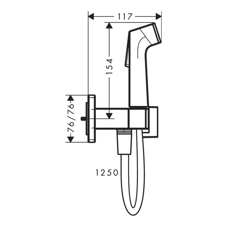 Hansgrohe Гигиенический душ E 1jet EcoSmart+ со смесителем шлифованный черный хром 29233340