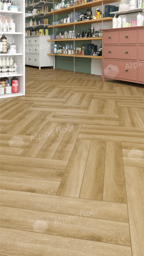 Ламинат Alpine Floor Herringbone 12 Pro (NEW), LF106-02A Дуб Эльзас 606 х 101 х 12 mm