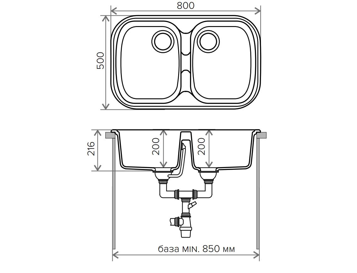Polygran F 150 кухонная мойка белый 50 х 80 см