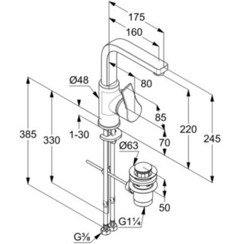 Kludi Zenta SL смеситель для раковины 480270565