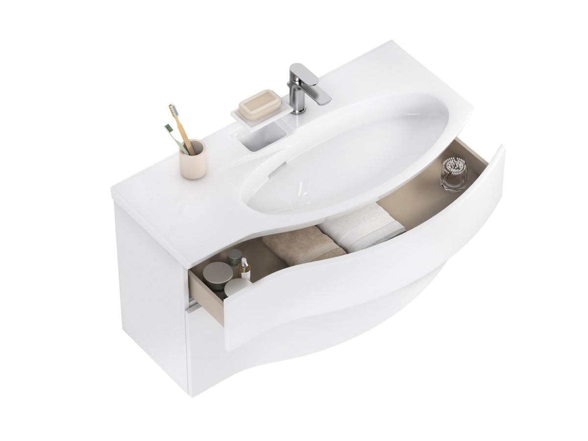 Kerama Marazzi Riva тумба подвесная 100 правая RV.100RhWHT.M