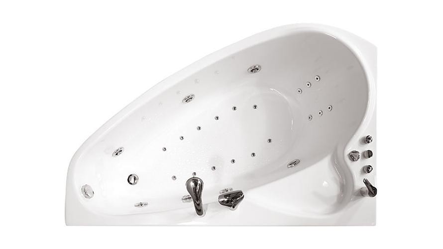 Triton Пеарл-Шелл 160х104 см ванна акриловая асимметричная гидроаэромассажная с фронтальной панелью сифоном и каркасом левая