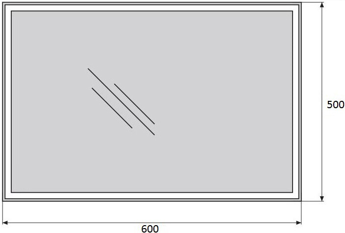 Зеркальное полотно BelBagno 50*60 SPC-GRT-500-600-LED-BTN