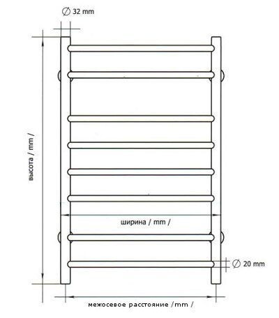 Terminus Стандарт Люкс полотенцесушитель водяной 500*830