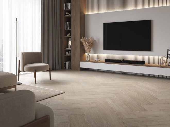 Керамогранит Cersanit Woodberry светло-серый ректификат рельеф 21,8x89,8 A17757