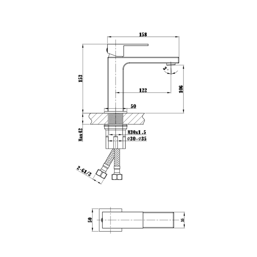 Vincea Cube смеситель для раковины золото VBF-1C01BG