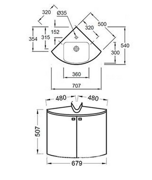 Jacob Delafon Odeon Up 70 тумба EB864-G1C под раковину E4710-00 подвесная, угловая