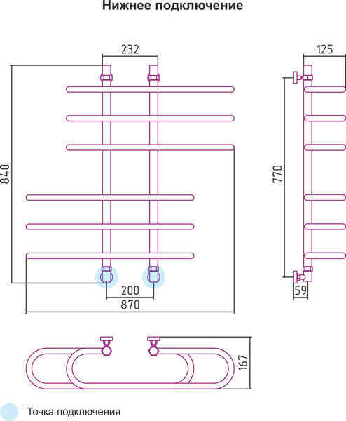 Сунержа Фурор полотенцесушитель водяной 800*900