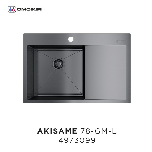 Omoikiri Akisame 78-IN-R 4973061 кухонная мойка нержавеющая сталь R/L 78x51 см