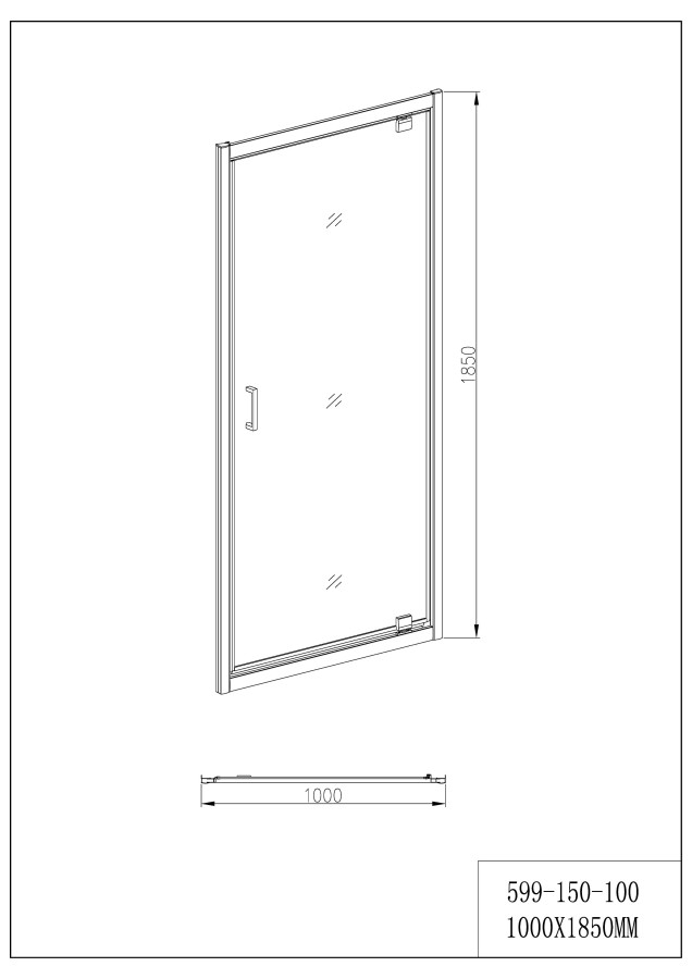 Eger 599-150M Душевые двери 100*185