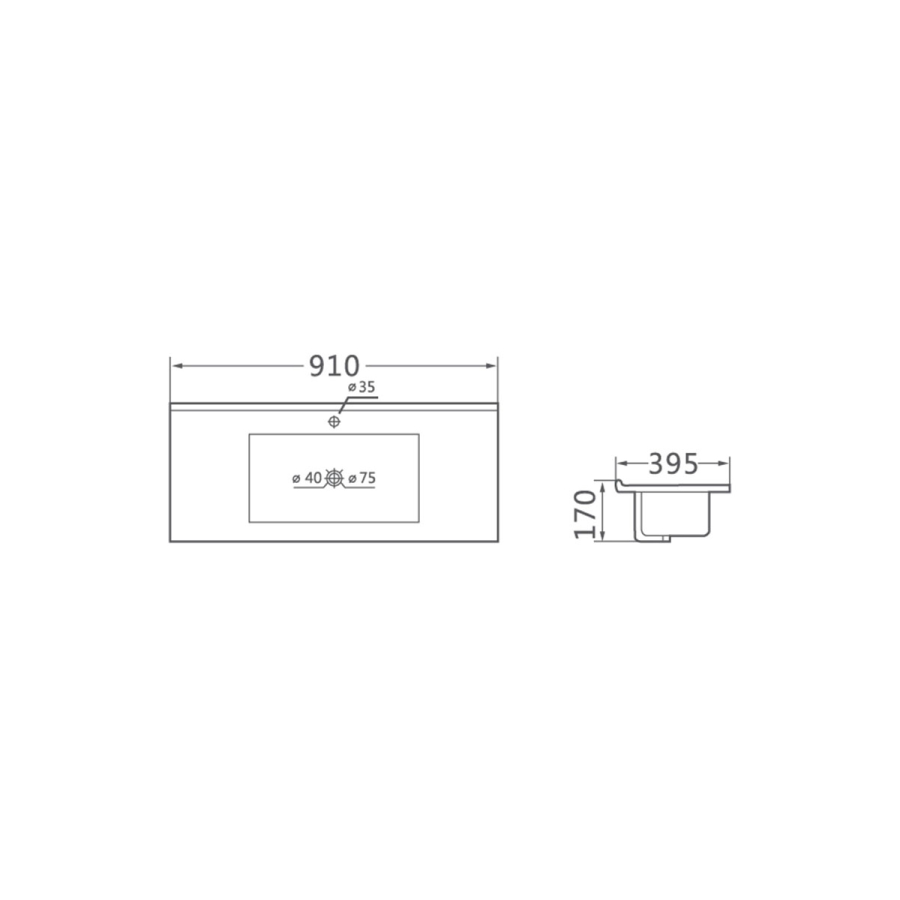 Vincea раковина керамическая 90 см VBS-13990S1