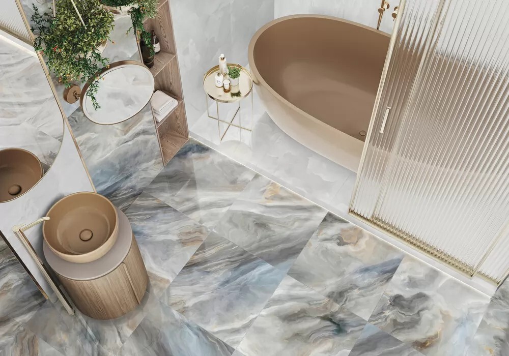 Керамогранит 6060ILN18HG LCM Illusion Smoky Суперполированный 600 x 600 x 8 мм.