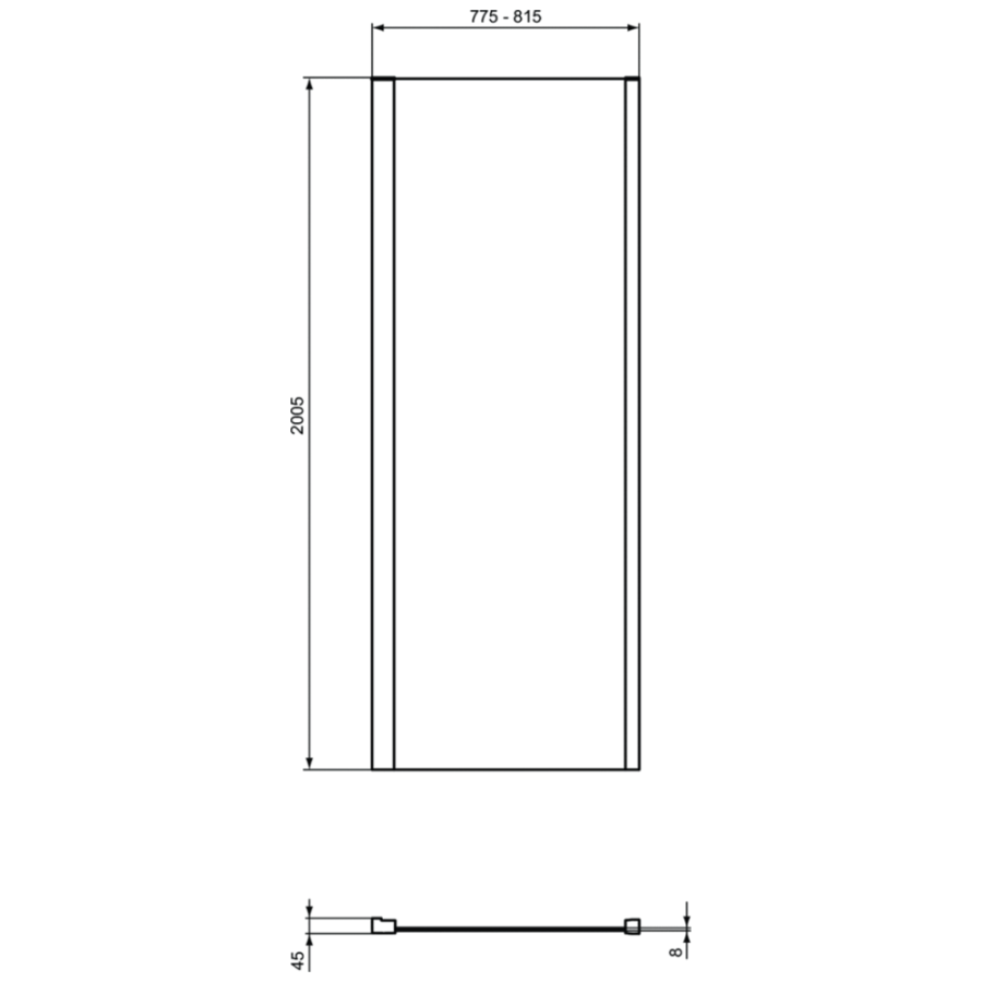 Ideal Standard I.Life фиксированная панель 80 см T4863EO