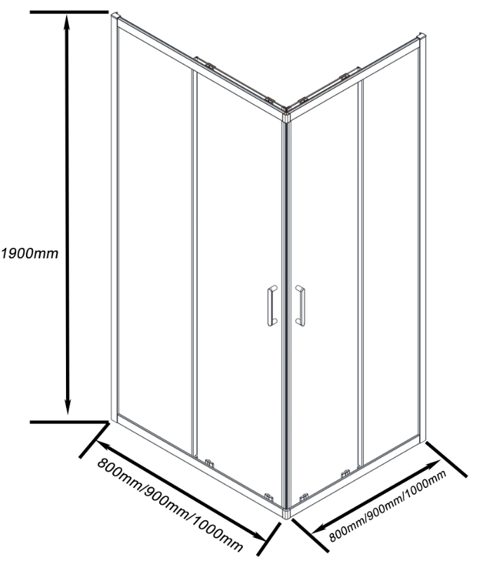 BAS Cube CR-100-C-B душевое ограждение 1000х1000х1900 Черный КУ00021