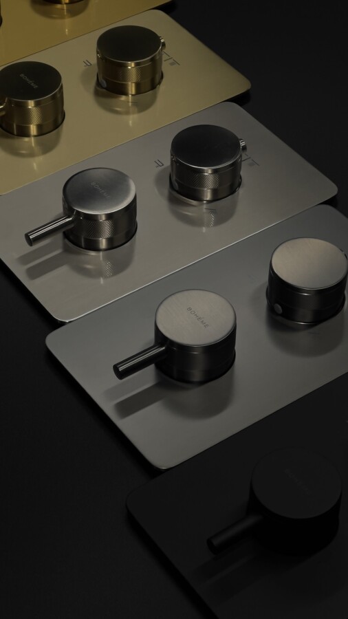 Смеситель встраиваемый с термостатом 3-х проходной Boheme Cell Thermo Nickel Brush 134-3-NB