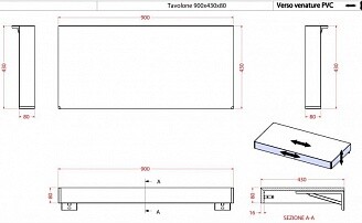 Cezares Tavolone столешница 90см с раковиной 41785+50179