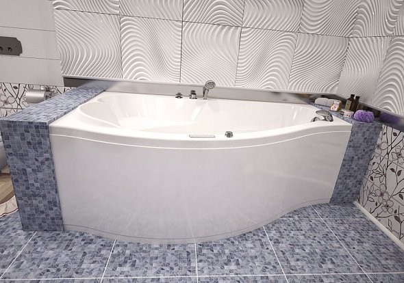 Панель фронтальная черная для акриловой ванны Aquanet Palma
