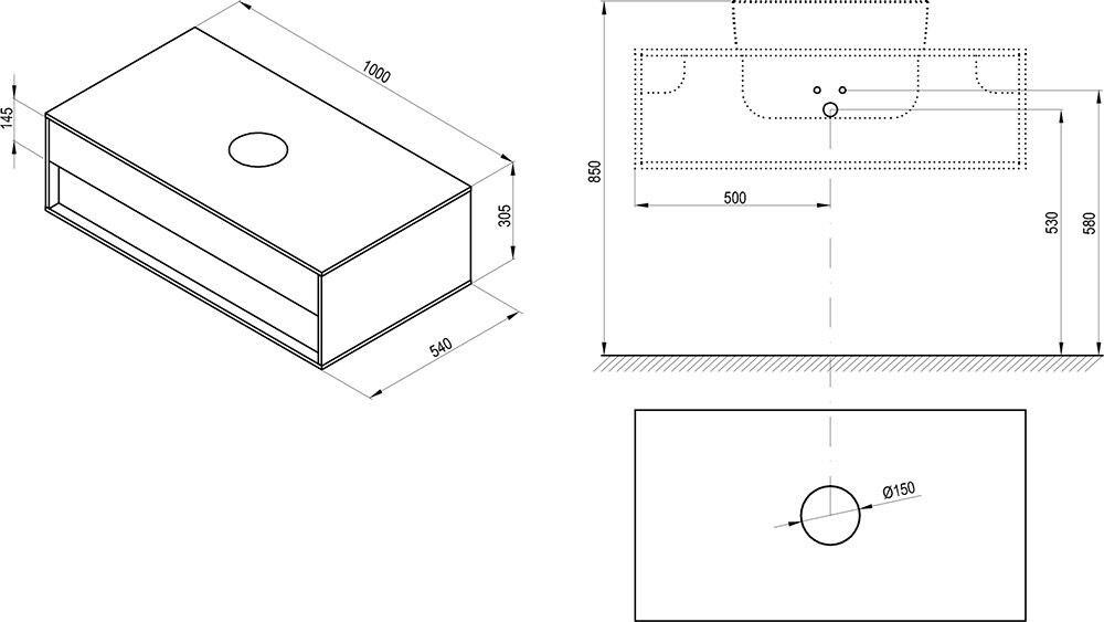 Ravak SD Step 1000 тумба под умывальник белый/орех X000001418