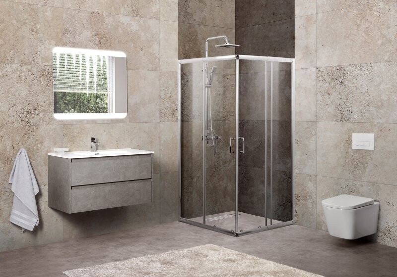 BelBagno Unique душевой уголок 75х90 см, матовый, хром UNIQUE-A-2-75/90-M-Cr