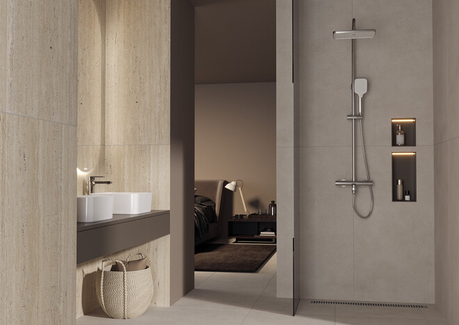 Керамогранит Cersanit Travertino светло-бежевый ректификат 60x120 A17423