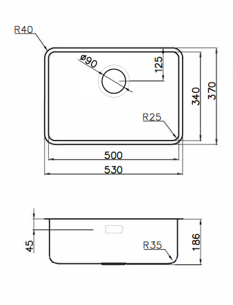 Omoikiri OMI 53-U/I-IN ULTRA MINI + TONAMI-BN комплект мойка кухонная + смеситель 7405.4018