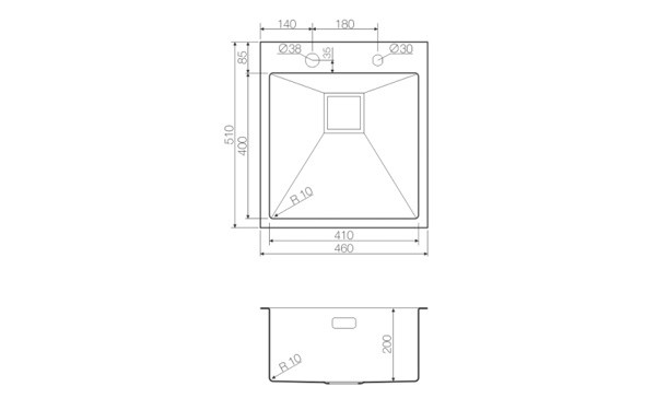 Omoikiri Akisame 46-IN 4973057 кухонная мойка нержавеющая сталь 46х51 см