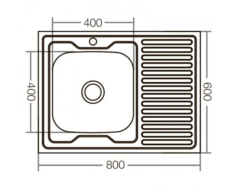 Мойка из нержавеющей стали накладная 80х60 см Zerix Z8060L-06-160E ZX0781